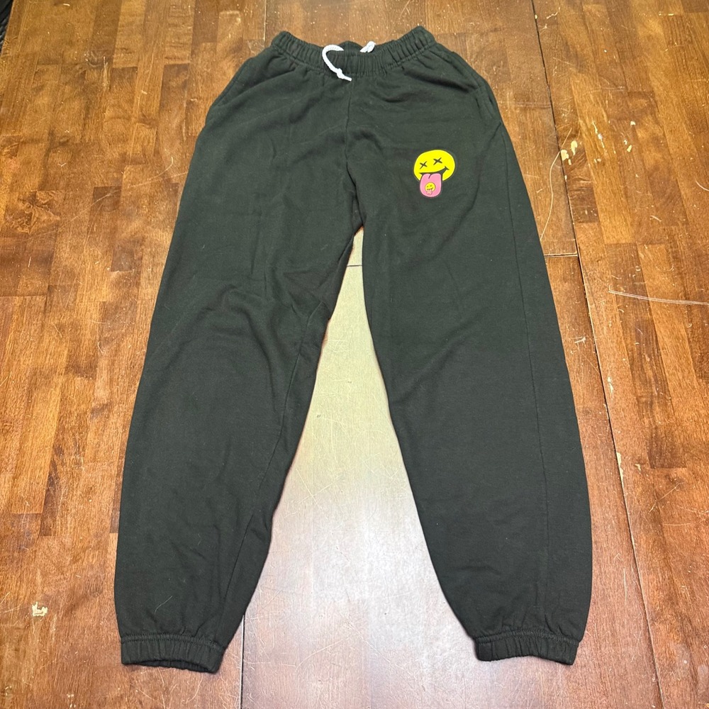 Louis Tomlinson Sweatpants Women S Black Away From Home Festival Smiley Graphic - Picture 2 of 7